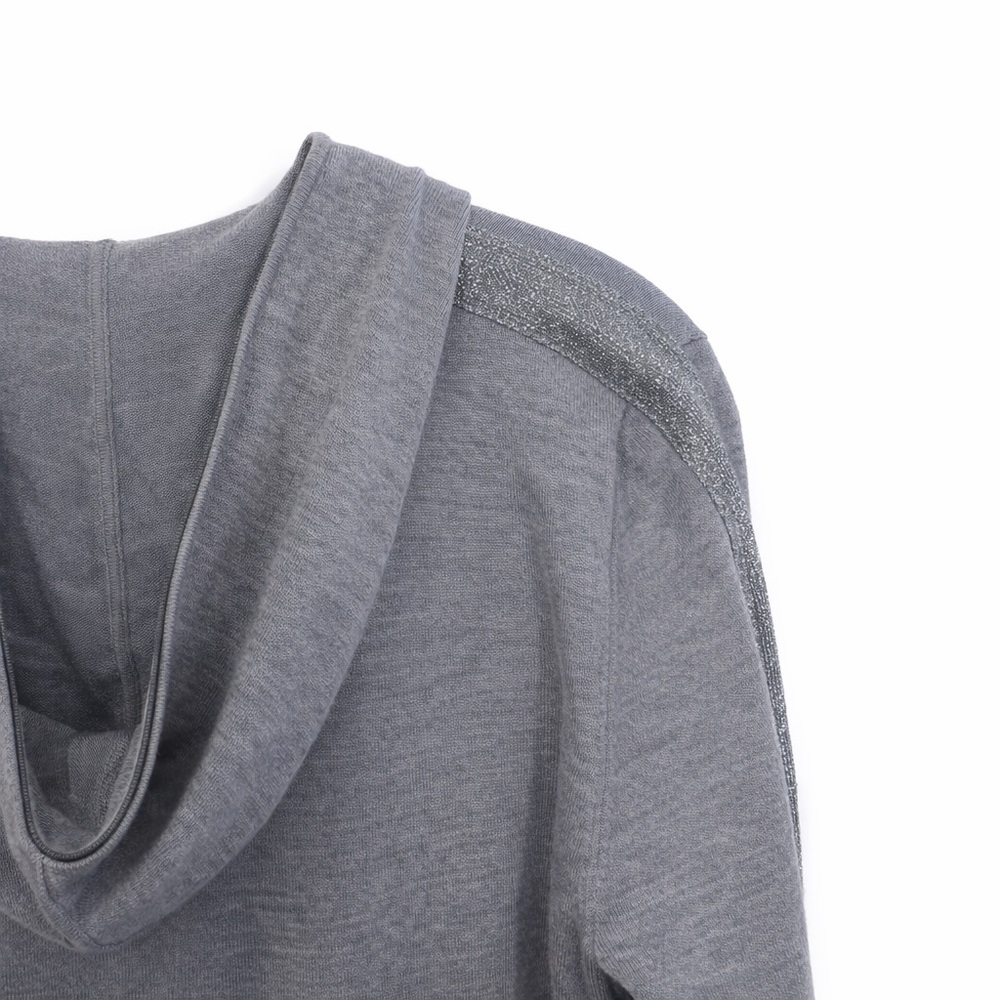 Akris Punto Women’s Wool Half Zip Glitter Pullover Sweatshirt 6 - Picture 5 of 7